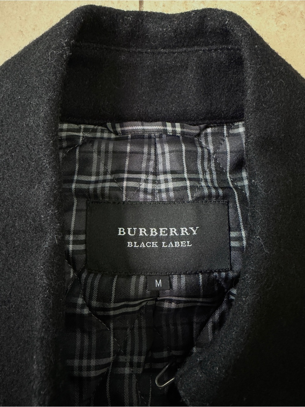BURBERRY BLACK LABEL Men's Wool Military Peacoat Double Breasted -Black- Size M - Picture 6 of 9
